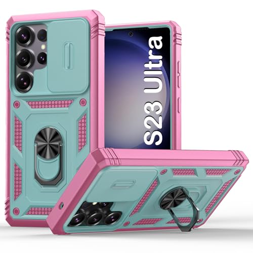 Coque coulissante appareil photo Samsung S23 Ultra rose vert