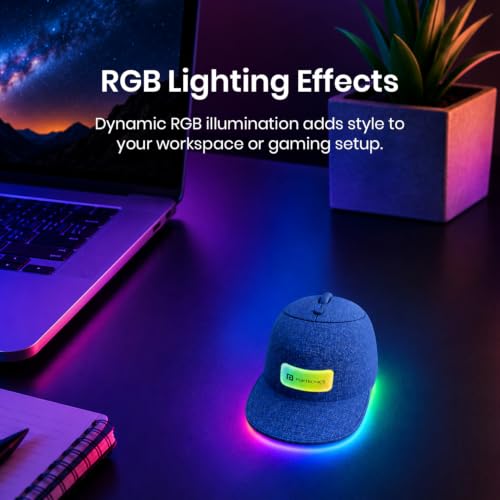 Image of Portronics Toad Cap Wireless Mouse with Bluetooth 5.0 + 2.4GHz Dual Connectivity, Adjustable DPI Upto 2400, Dynamic RGB Lighting, Type-C Rechargeable, 100g (Denim Blue)