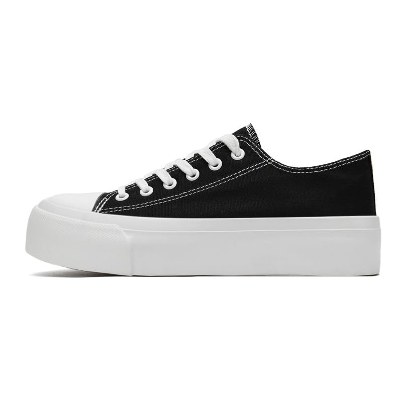 Chaussures de sport unisexes en toile noire taille 43.5 pour course et basket