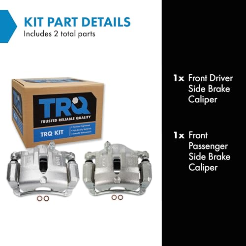Image of TRQ Front Brake Caliper Set Zinc Coated Brackets Compatible with 2012-2015 Hyundai Tucson 2012-2016 Kia Sportage