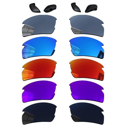 Image of Acefrog 5 Pairs Polarized Replacement Lenses for Oakley Flak 2.0 (OO9295) 59mm Sunglasses, Precise Fit, Anti-scratch