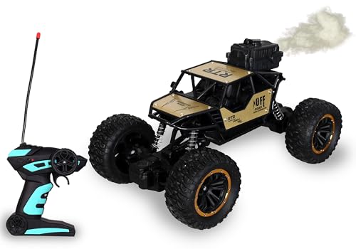 Image of Remote Control Rock Crawler Mist Smoke Spray Function, High Speed 1:18 RC Car Toys for Boys 2WD Off Road Vehicle Toy Cars for Kids Monster Truck Rock Climbing Car Toy (Fog Rock Crawler Gold)