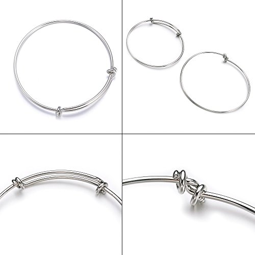 2.6 Inch 12 Pcs Expandable Adjustable Wire Blank Charms Bangle Bracelet For Women,Men, Diy Jewelry Making #TOP2