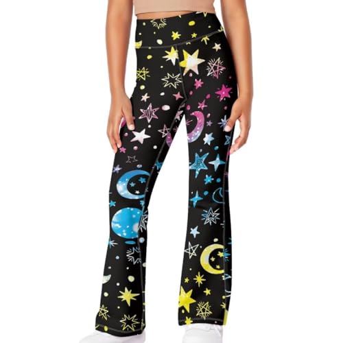 Image of Girls Flare Leggings 5-14T Cute Bell Bottoms for Girl Yoga Pants for Gym