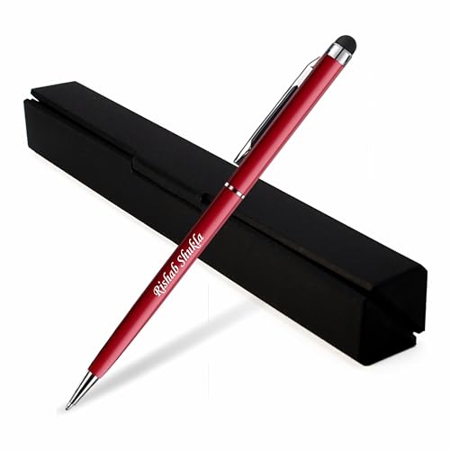 Image of MANAMA RED Personalized Pen With Name Engraved | Stick Ballpoint Pens with Premium Gift Box | Blue Ink & Stylus Tip | Ideal Gift for Valentine Office Employe Corporate Gifts