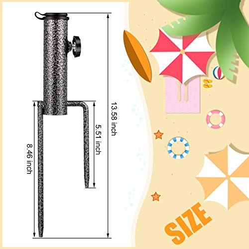 Support en acier pour parasol de plage robuste avec double broche - 3