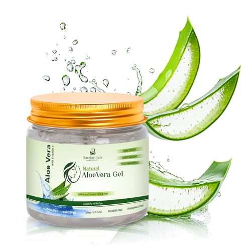 Image of Pure Aloe Vera Gel 200ml for Face, Skin, Hair & Scalp | Hydrating & Soothing Non-Sticky Moisturizer | Helps Soothe Dry, Sensitive & Acne-Prone Skin | No Artificial Fragrance or Colour