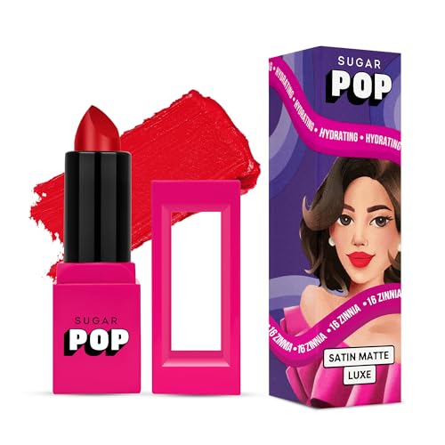 SUGAR POP Satin Matte Luxe | Castor Oil, Vitamin E & Hyaluronic Acid | Full coverage – 16 Zinnia