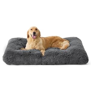 BEDSURE Flauschiges Hundebett Grosse Hunde – 104x74x8 cm Hundebett waschbar für große Hunde, rutschfeste Unterseite, plüsch Hundekissen Grosse Hunde, Grau