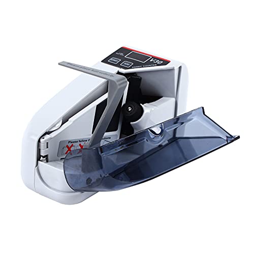 Contador de dinero portátil | Máquina contadora de dinero | Máquina de contar dinero | Compacto y rápido | 600 billetes por minuto | Funciona con batería y adaptador