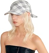 Y2K Bandana Hat for Women - Vintage Plaid Baseball Cap with Headscarf, Retro Summer Sun Visor Spo...