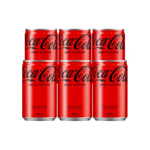 Pack de Coca-Cola sem açucar Lata 220mL 6 unidades