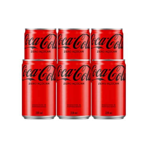 Pack de Coca-Cola sem açucar Lata 220mL 6 unidades