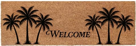 Image of CRISPIFY Natural Coco Coir Main Door Mat for Entrance - 120x40 cm, Welcome Mat for Door Entrance with Unique Palm Tree Design, Durable Doormats for Main Door Entrance Decor