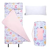 Wildkin Kids Original Nap Mat – Cozy Kids Sleep Mat with Pillow, ideal for School & Travel - Butterfly Garden