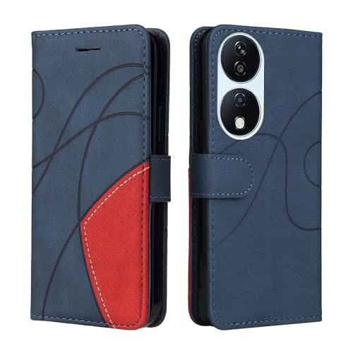 XINNI Protective Phone Case for Honor 90 Smart 5G, PU/TPU Vintage Flip Leather Shockproof Cover Magnetic Book Style Wallet, Blue