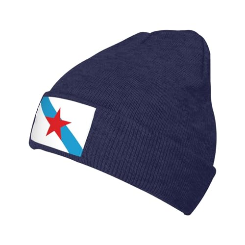 Bandeira Galega Nacionalista Hombre Mujer Gorro De Punto Transpirable Gorro Invierno Elástico Gorros con Vuelta para Correr Al Aire Libre Esquí