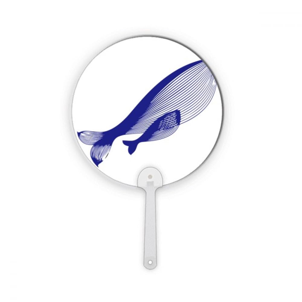 Éventail rond en plastique bleu whale décoration artisanale maison