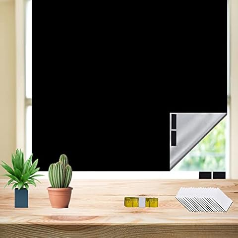 Pulchra Temporary Blackout Blinds No Drilling 145*300CM Cut to Fit Window with Velcro Stick on,Portable Blackout Blind for Bedroom Loft Nursery Travel Cover