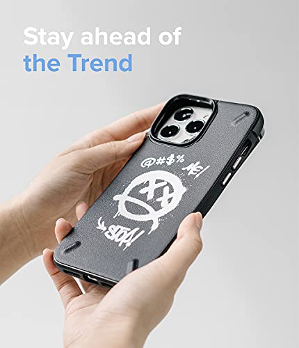 Image of Ringke Onyx Compatible with iPhone 13 Pro Max Case Back Cover Rugged Flexible Protection Durable Anti-Slip TPU Heavy Impact Shock Absorbent iPhone 13 Pro Max Back Cover Case - Graffiti (Black)