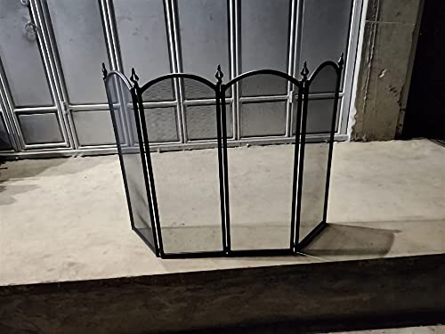 Protector contra chispas para chimenea y estufa en salones de estilo rústico 5