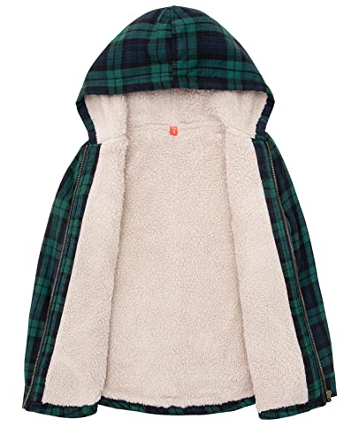 Image of ZENTHACE Boys Sherpa Fleece Lined Flannel Jacket