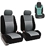 FH Group Trendy Elegance Front Set Seat Covers, Airbag Compatible (Gray/Black)- Universal Fit for Cars, Trucks & SUVs