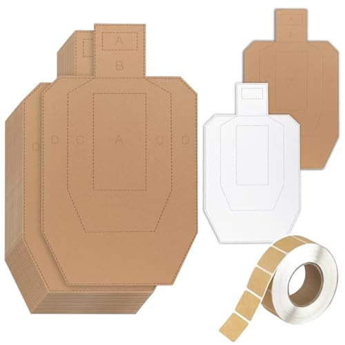 KIMSOFUNNY Official Shooting Targets, 40PCS Cardboard and 2000PCS Target Pasters, 30 * 18 inch Tactical Range Shooting Targets for the Range, Cardboard for Practice