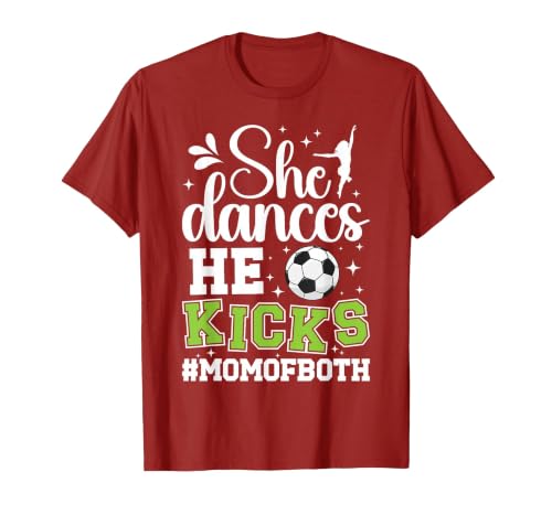 She Dances He Kicks Mom T-Shirt Men Cranberry Red Large