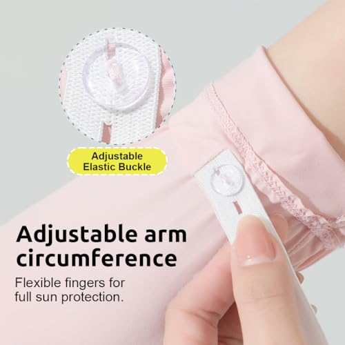 Image of PALAY Hand Gloves for Sun Protection with Arm Sleeves for Women Men, Nylon Ice Silk Sun Protection Gloves Women Cooling UV Hand Cover Arm Sleeves for Bike Riding - Anti-slip