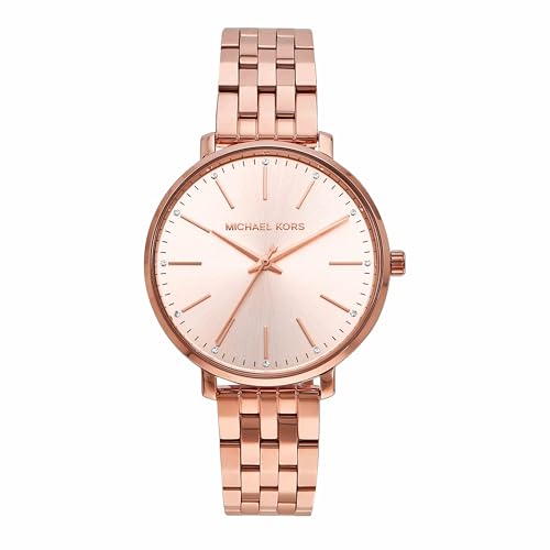 Michael Kors Femme Montre Pyper, Mouvement à Trois Aiguilles à Quartz, avec Bracelet en Acier Inoxydable ou en Alliage