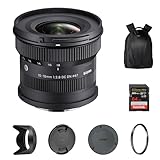 Sigma 10-18mm F2.8 DC DN Contemporary Lens for Sony E | Ultra Wide-Angle Zoom with Tiffen 67mm UV Protector Filter, Waith Camera Backpack and 64GB Extreme PRO UHS-I SDXC Memory Card (Bundle Set)
