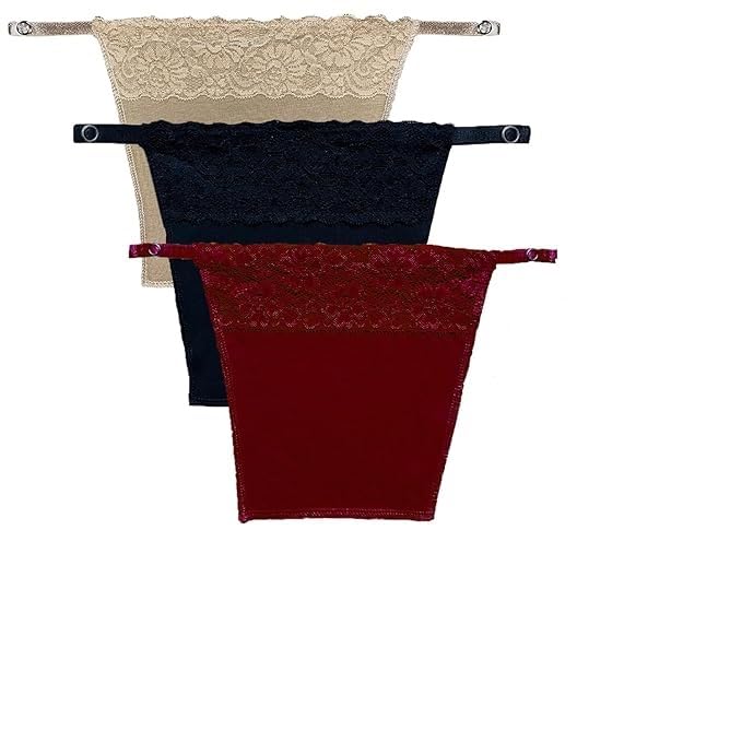 finesse miracle cami Mock Camisole, Deep V-Neck Coverage, Set of 3, Black Beige Maroon-picture-50