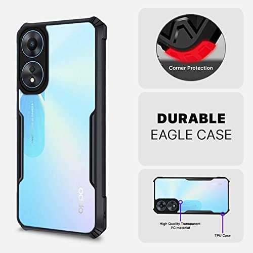 Image of Pikkme Oppo A78 5G Back Cover | Crystal Clear Transparent Back | Ultra Hyrbid | Full Camera Protection | Raised Edge | Bumper Back Case for Oppo A78 5G (Plastic, Black)