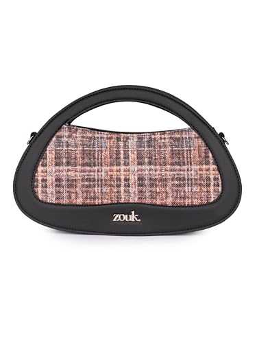 Image of ZOUK Nadia Sling Bag for Women - Stylish Crossbody with Cutout Top Handle | Handcrafted Shoulder Bag with Multiple Pockets & Water-Resistant Lining | Formal & Casual Use |