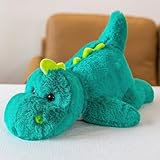 TRAVELKNOT 1kg Peluche Dinosaurio Verde Grandes Suave Juguete Peluche Ponderado Ansiedad Adultos Abrazar Almohada Regalo para Niños y Niñas 48cm