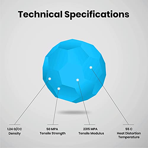 Image of NUMAKERS PLA+ 3D Printer Filament, 1.75mm, Dimensional Accuracy + /- 0.03 mm, 1 kg Spool (2.2 lbs), Compatible with Most FDM Printers (Light Blue)