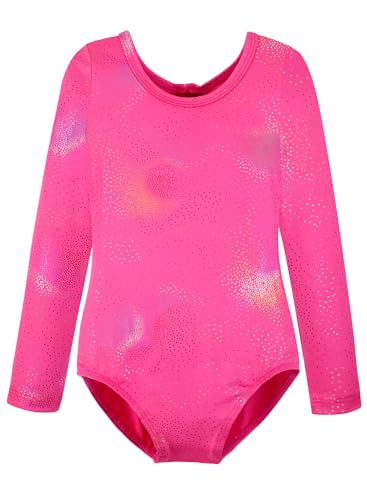 HOZIY Leotards for Girls Ballet Gymnastics Sleeveless Long Sleeve Colorful Sparkles Aqua Blue Pink Purple Solid