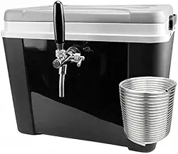 Chopeira A Gelo 34L com Torneira Italiana Cromada, Serpentina 10m e Destrave para Barril 5L Preto