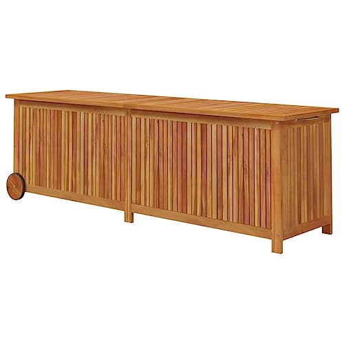 Boîtes de rangement d'extérieur en bois avec roulettes, boîte de rangement pour coussins, boîte à outils pour piscine, garage, plage de sable – 150 x 50 cm