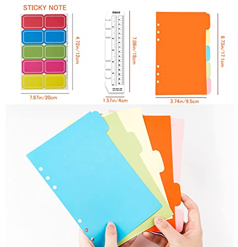 DY.2ten A6 6-Loch-Notizbuch-Nachfüllset – (Gitterpapier-Nachfüllpackungen + liniertes Papier + Kraftpapier + blanko lose Blätter), 180 Blatt/360 Seiten (45 Blatt von jeder Art)