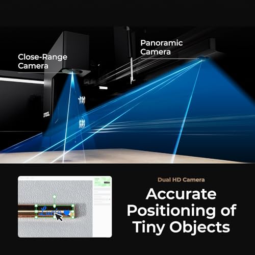 xTool P2 55W CO2 Laser Cutter, Smart Desktop CO2 Laser Engraver and Cutter Machine, Dual Smart 16MP Cameras, Curved Surface Engraving, Create with Wood and Metal Acrylic Glass Fabric Leather (Gray)