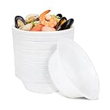 Vexaflow 100 Stück Einweg Suppenschalen, 350 ml, Hitzebeständig und Robustes Design, Zuckerrohr Pappschalen, Auslaufsicher und Stabil, Ideal für BBQ, Party, Picknick, Suppe und Dessert