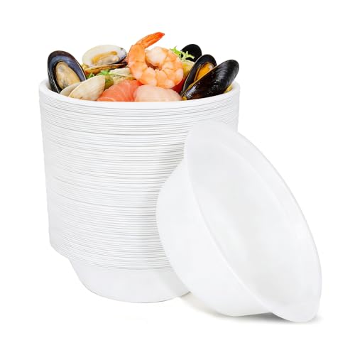 Vexaflow 100 Piezas Cuencos Desechables, de Caña de Azúcar 350 ml, Resistentes y Duraderos, Cuencos de Cartón para Sopa, Barbacoas, Fiestas, Picnic, Alternativa Ecológica al Plástico