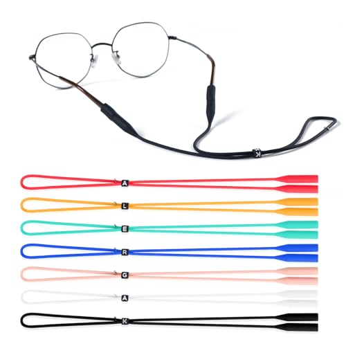 Dotio Anti-Slip Colorful Glasses Strap, Adjustable Eye Glasses Retainer, Silicone Glasses Holder for Sports, Sunglasses Strap for Men & Women