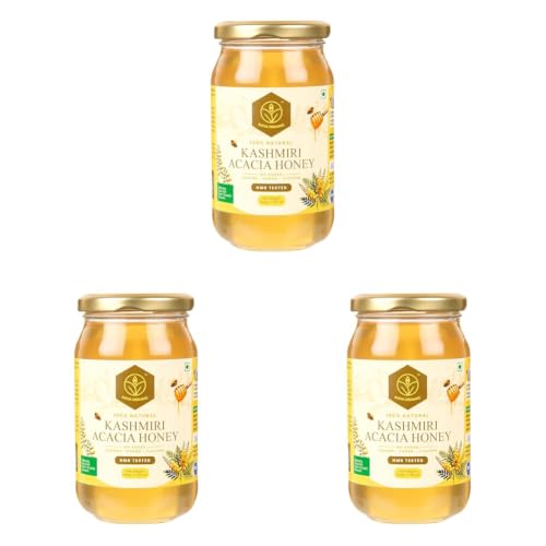 Image of Shiva Organic Kashmiri Acacia Honey - 500g |100% Raw and Pure | Natural and Original|No Added Sugar | Fresh Kashmir Honey | Unprocessed Honey (Pack of 3)
