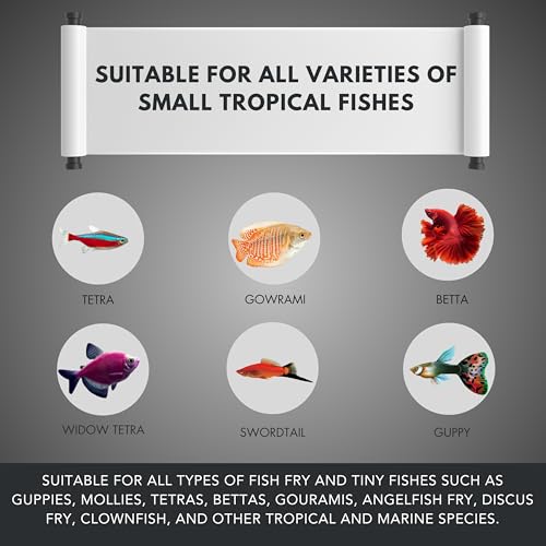 Image of Tropical Flakes 25g Fish Food with 52% Protein for Guppy,Betta Fish,Guppy Fries,Tetra and All Types of Tropical Fishes (Bug Worm Flakes)