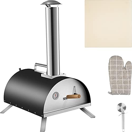 Amazon.com: VEVOR Horno de leña de 12 pulgadas, horno de pizza portátil de  acero inoxidable, hornos de pizza para quemar pellets de madera, con  accesorios para cocinar al aire libre. (Arcado) :