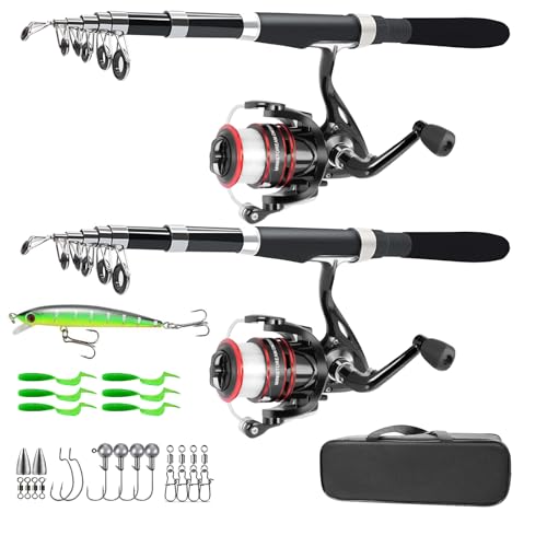 Fishing Rod, 6.9ft 2Pcs Telescopic Fishing Rods...