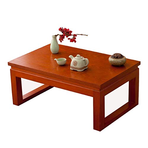 Mesa zen de madera maciza rectangular con acabado japonés tradicional 2